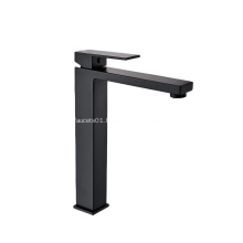 Black square faucet brass high style basin faucet